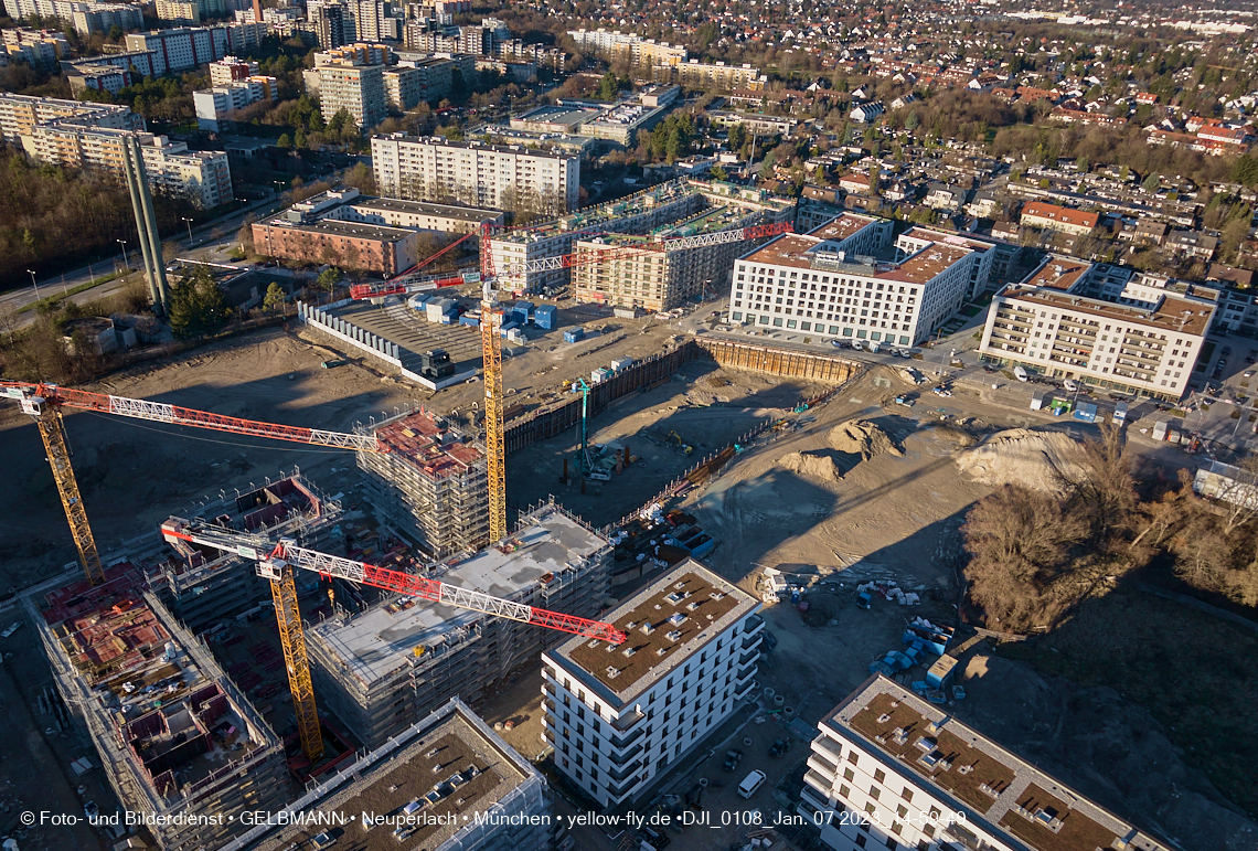 07.01.2023 - Baustelle zum Alexisquartier und Pandion Verde in Neuperlach
